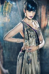 Gold French Lame Saree